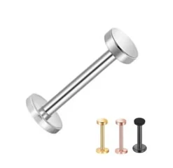 Labret kółko płaskie różowe złoto - LGW-004