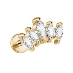 Labret różowe złoto ozdobny - LGW-016