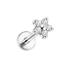 Labret srebrny kwiat - LGW-011