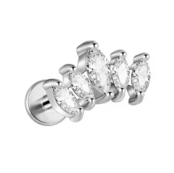 Labret srebrny ozdobny - LGW-016