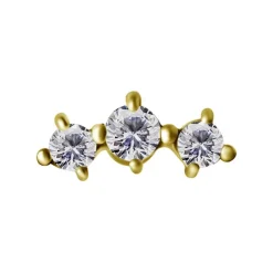 Nakrętka push in - cluster z białymi cyrkoniami - CoCr NF - złoty - PI-058