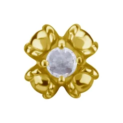 Nakrętka push in - korona z białą cyrkonią - CoCr NF - złoty - PI-021