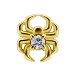 Nakrętka złoto 18K - pająk z białą cyrkonią - GD18K-016
