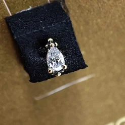 Nakrętka złoto 18K ozdobna z białą cyrkonią - GD18K-017