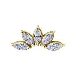 Nakrętka złoto 18K ozdobna z białymi cyrkoniami - GD18K-038