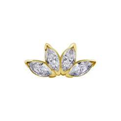 Nakrętka złoto 18K ozdobna z białymi cyrkoniami - GD18K-040
