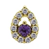 Nakrętka złoto 18K ozdobna z białymi cyrkoniami i ametystem - GD18K-047