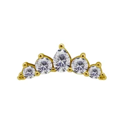 Nakrętka złoto 18K ozdobna z białymi cyrkoniami - GD18K-043