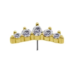 Nakrętka złoto 18K ozdobna z białymi cyrkoniami - GD18K-043