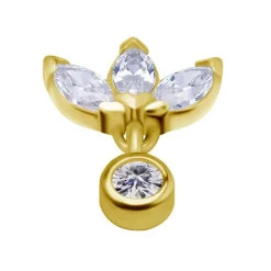 Nakrętka złoto 18K ozdobna z białymi cyrkoniami - GD18K-042