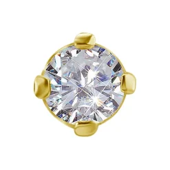 Nakrętka złoto 18K ozdobna z białą cyrkonią - GD18K-050