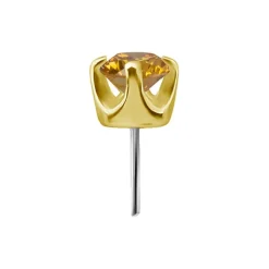 Nakrętka złoto 18K ozdobna z szampańską cyrkonią - GD18K-050