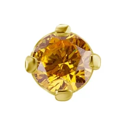 Nakrętka złoto 18K ozdobna z szampańską cyrkonią - GD18K-050