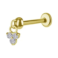 Nakrętka złoto 18K trójkąt z Lab Created Diamonds - GD18K-060