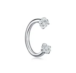 Podkowa srebrna z cyrkonią - P-004