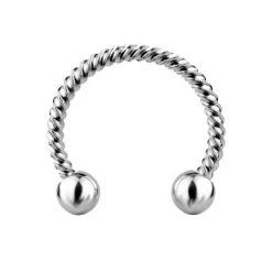 Podkowa zakręcona srebrna - P-007