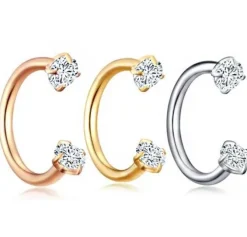 Podkowa złota z cyrkonią - P-004