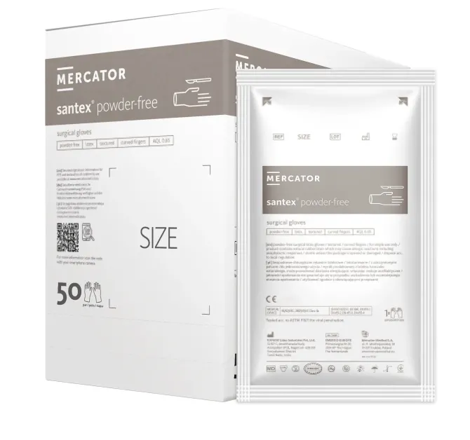 Rękawiczki chirurgiczne sterylne bezpudrowe - Mercator Santex - HB-002