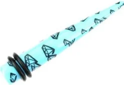 Rozpychacz taper do uszu - diamenty - niebieski - RT25