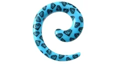 Spirala do uszu - niebieska diamenty - RS35