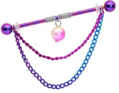 Sztanga Industrial łańcuszek z koralikiem - IND-035