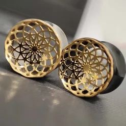 Tunel - złota mandala - czarny - PT-047