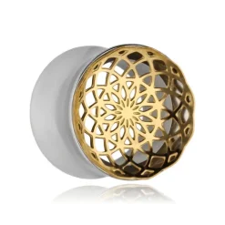 Tunel - złota mandala - srebrny - PT-047