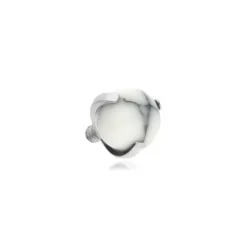 Tytanowa nakrętka - biały Howlit - srebrna - TNA-020