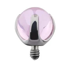 Tytanowa nakrętka - różowy cyrkon - TNA-043