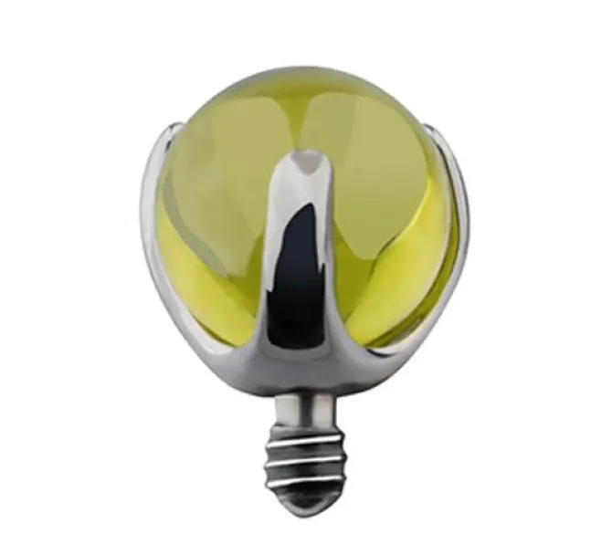 Tytanowa nakrętka - zielony cyrkon - TNA-043