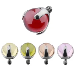 Tytanowa nakrętka - zielony cyrkon - TNA-043