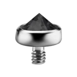 Tytanowa nakrętka Dermal czarna Premium Zirconia - TNA-058