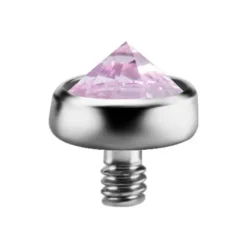 Tytanowa nakrętka Dermal jasny róż Premium Zirconia - TNA-058