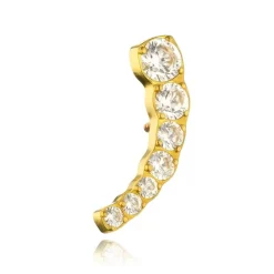 Tytanowa nakrętka z białymi cyrkoniami - złota - TNA-102