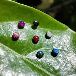 Tytanowa nakrętka z czarnym opalem OP33 - TNA-018