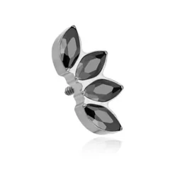 Tytanowa nakrętka z czarnymi cyrkoniami - TNA-076