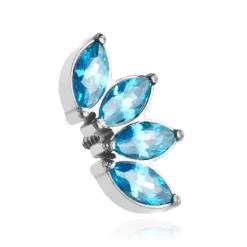 Tytanowa nakrętka z niebieskimi cyrkoniami - TNA-076