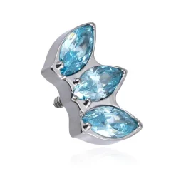 Tytanowa nakrętka z niebieskimi cyrkoniami - srebrna - TNA-081