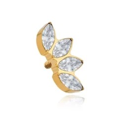 Tytanowa nakrętka złota z białymi cyrkoniami - TNA-076