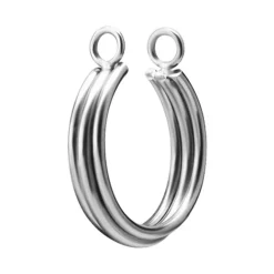 Tytanowa Obręcz ozdobna do sztangi - srebrna - D-034