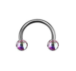 Tytanowa podkowa kolorowa cyrkonia - TKP-005