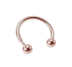 Tytanowa podkowa różowe złoto - gwint wewnętrzny - TKP-002