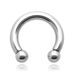 Tytanowa podkowa srebrna - duże rozmiary - TKP-006