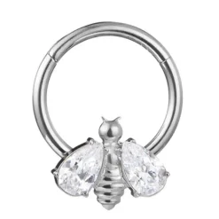 Tytanowe kółko clicker - pszczoła - TK-007