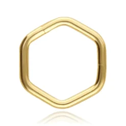 Tytanowe kółko clicker heksagon - złoty - TK-068