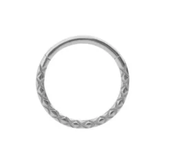 Tytanowe kółko clicker szlif srebrny - TK-062