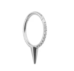 Tytanowe kółko clicker ćwiek srebrny - TK-063