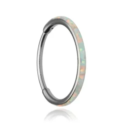 Tytanowe kółko clicker z opalem op17 - TK-091