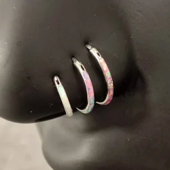 Tytanowe kółko clicker z opalem op17 - TK-091