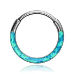 Tytanowe kółko clicker z opalem op73 - TK-092